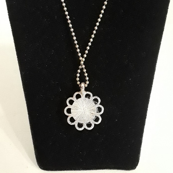 Antique gold ♡ pink crystal pendant - Picture 5 of 6